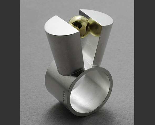          bague, argent sterling et or 18k (WORLD) 