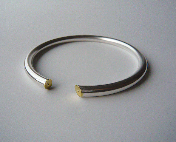 Bague sculpture, argent sterling et gazon